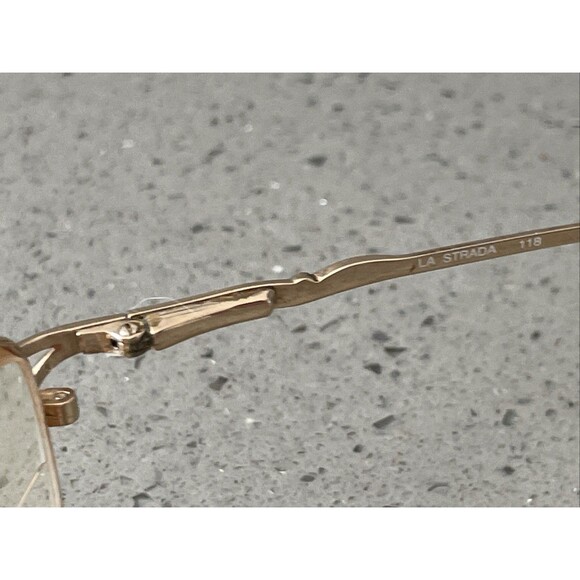 La Strada Eyeglasses Frames ONLY 118 0N3S Gold Metal 54-16-140 Full Rim pink - Picture 6 of 14